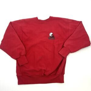 Vintage 90s Nebraska Corn Huskers NCAA USA Red Crewneck Sweatshirt XL
